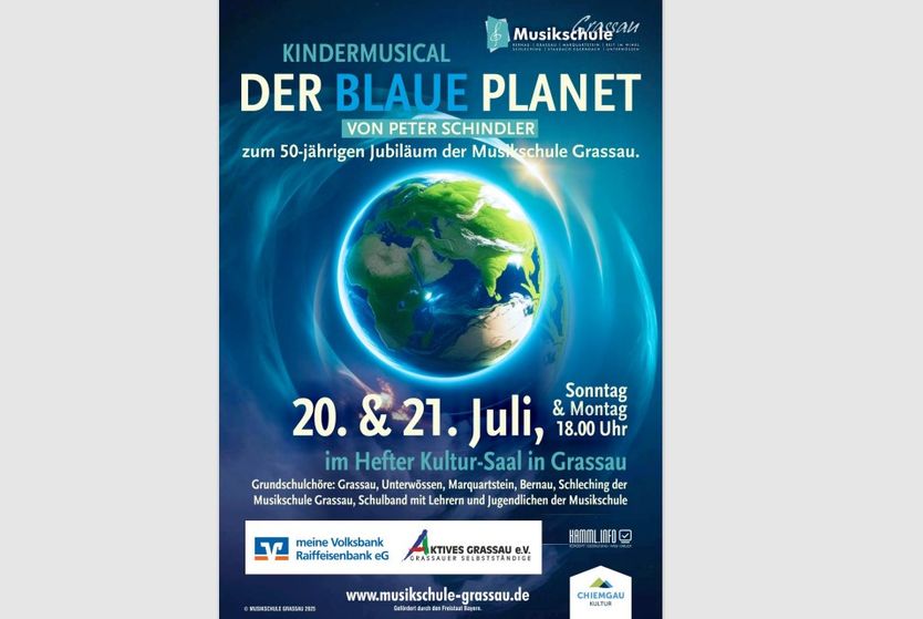 Plakat des Kindermusicals "Der Blaue Planet"