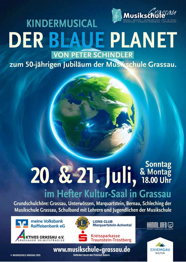 Das Plakat für das Kindermusical "Der Blaue Planet"